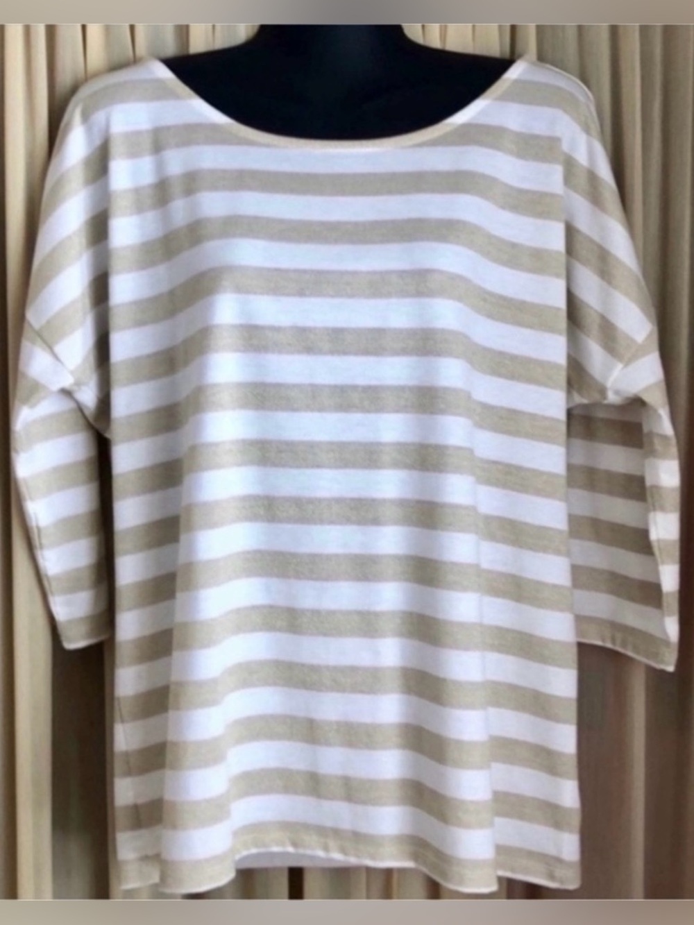 Attention Large White/Gold 3/4 Sleeve Blouse(NWOT)